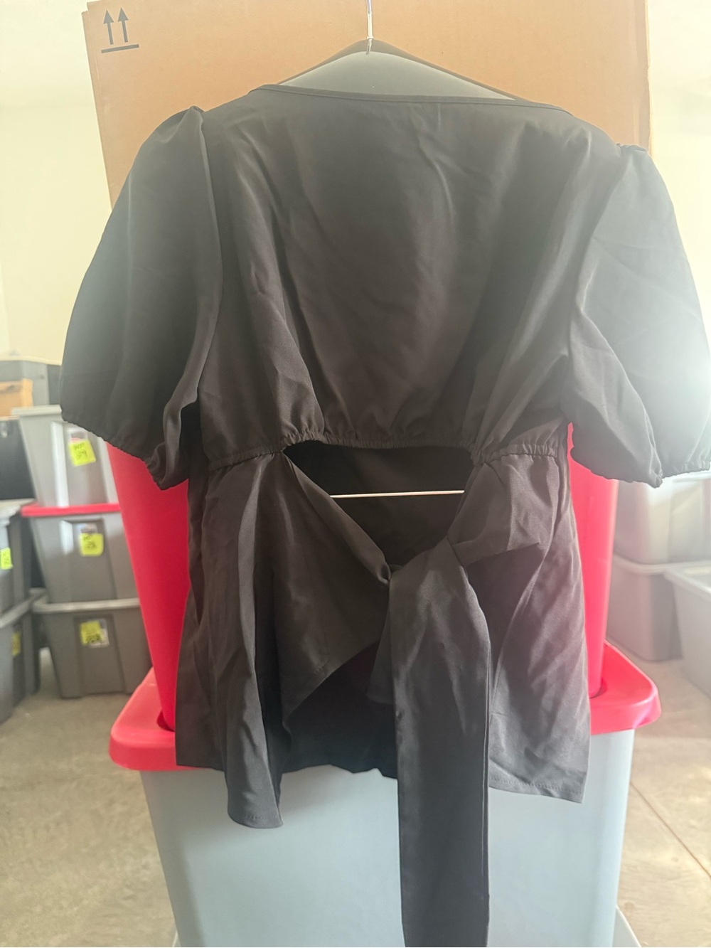 Black Dress Shirt - Classic Short Sleeve m50 - Picture 3 of 4